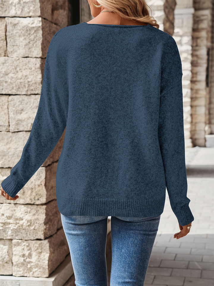 Beverly | Openwork V-Neck Sweater