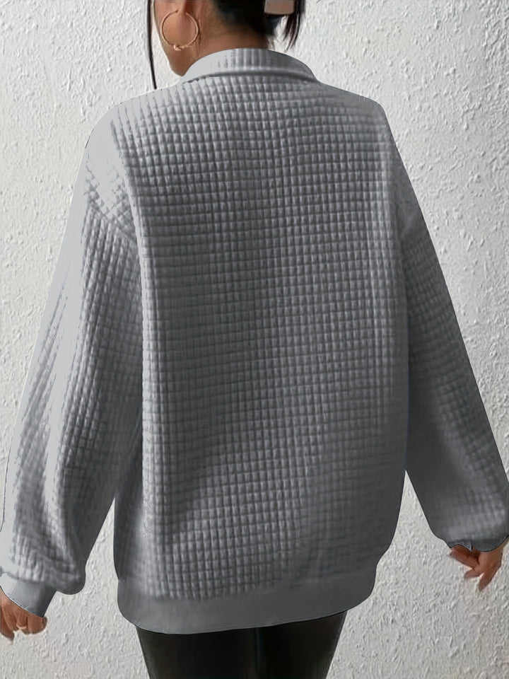 Elodie | Textured Quarter-Zip Pullover
