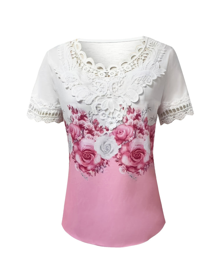 Marguerite | Lace-Trimmed Floral Top