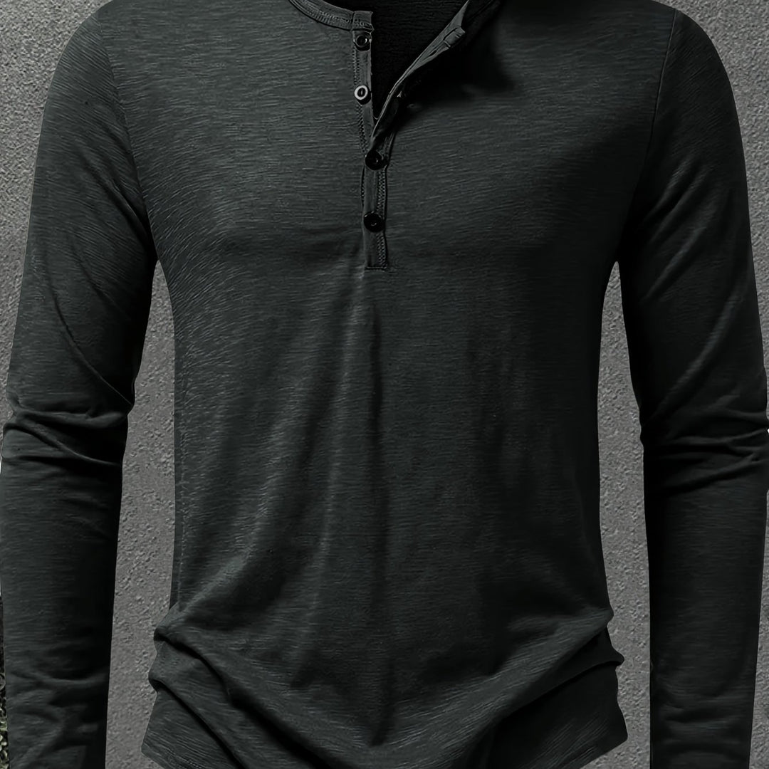 Rhys | Button-Placket Long-Sleeve Henley