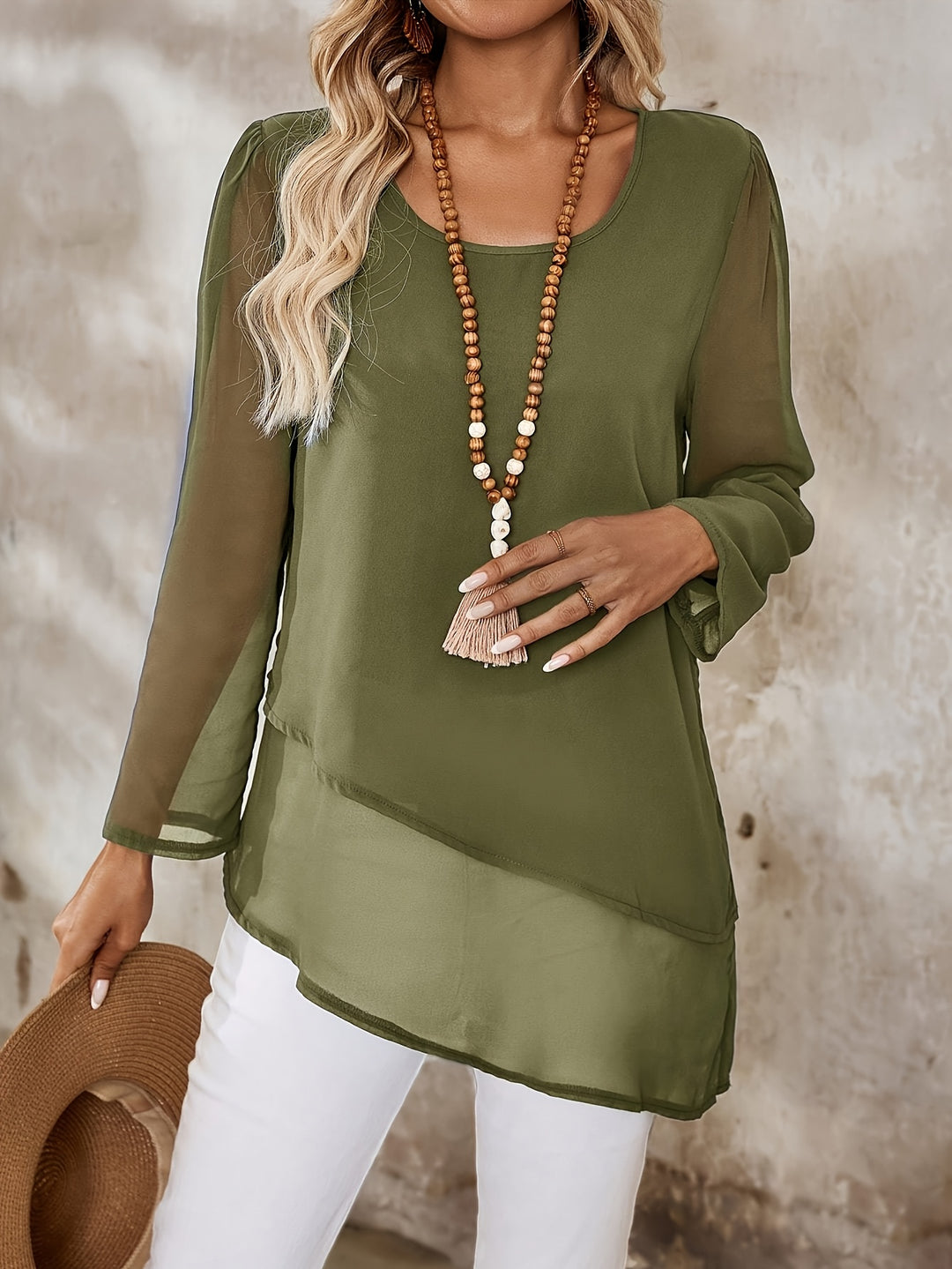 Vivian | Layered Irregular-Hem Blouse