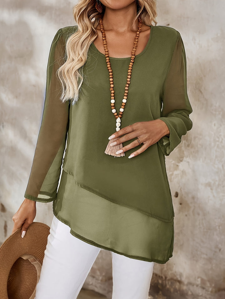 Vivian | Layered Irregular-Hem Blouse