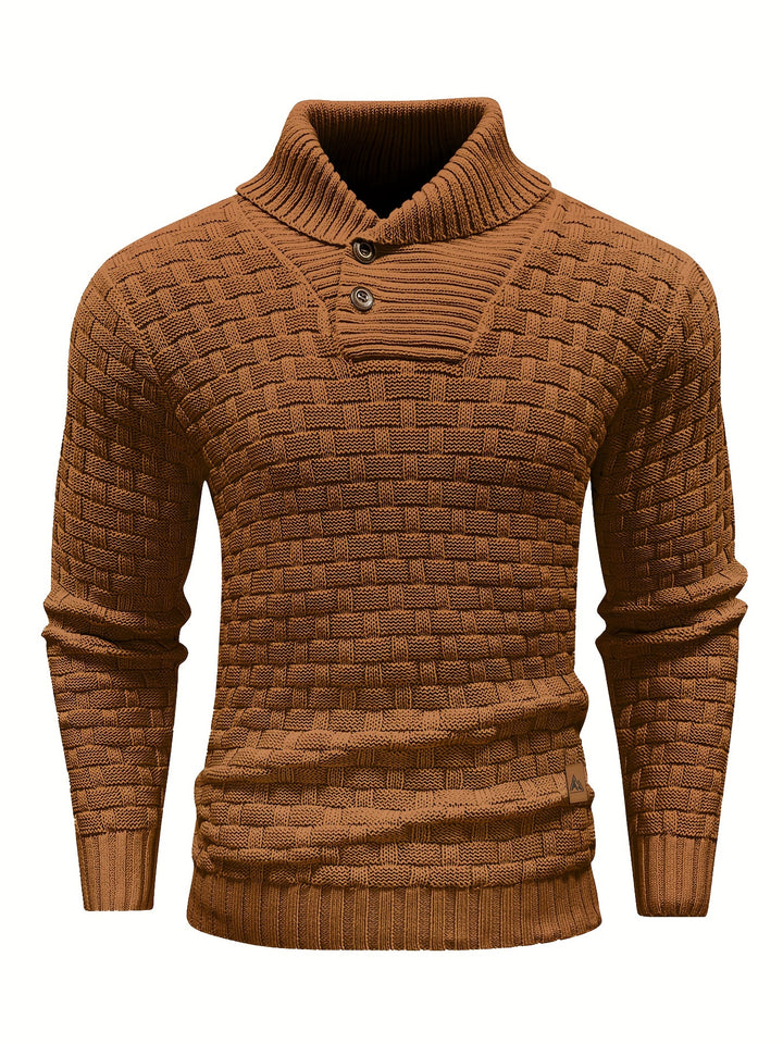 Barrett | Textured Shawl-Collar Jumper