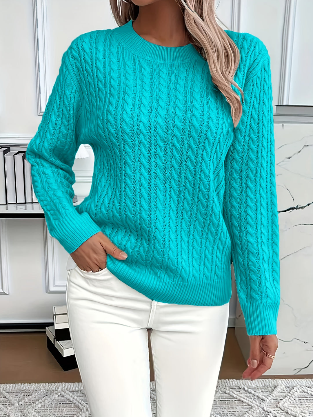 Lorelei | Cable-Knit Round Neck Sweater