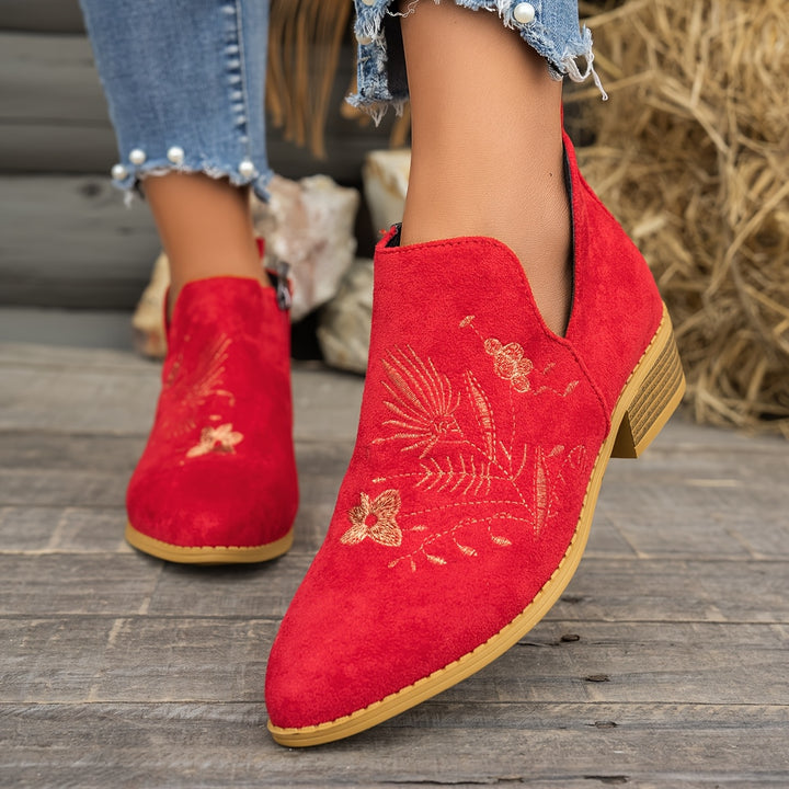 Josephine | Embroidered Ankle Boots