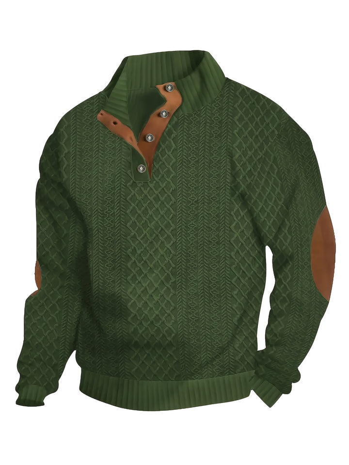 Gabriel | Textured Stand-Collar Jumper