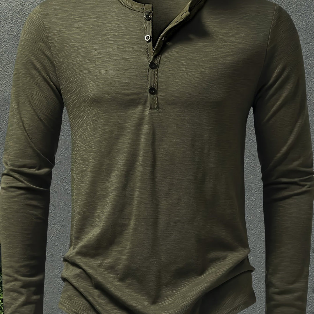 Rhys | Button-Placket Long-Sleeve Henley