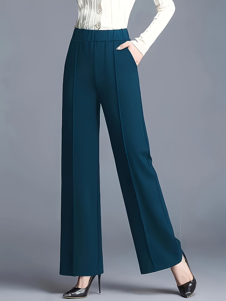 Eviana | Elegant High-Waisted Slant Pocket Pants