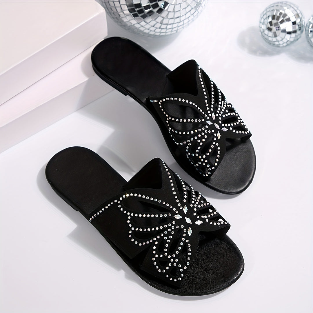Rosalie | Sparkling Butterfly Slide Sandals