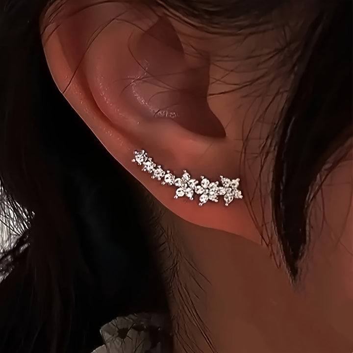 Constance | Timeless Floral Climber Earrings