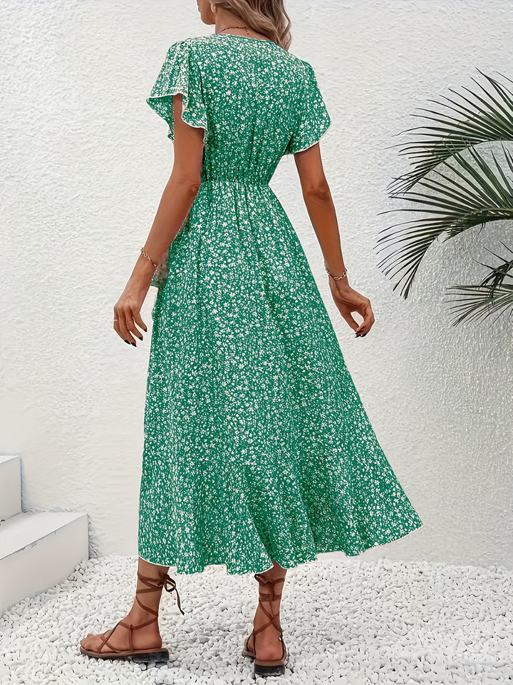 Elira | Stylish Floral V-Neck Dress