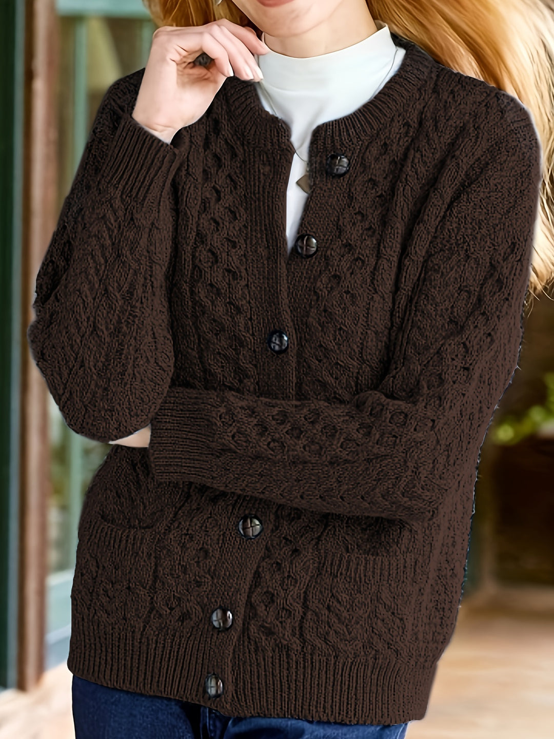 Winifred | Textured Button-Front Cardigan