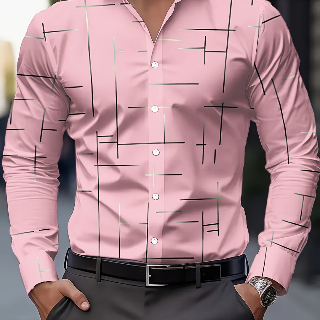 Spencer | Modern Line-Print Shirt