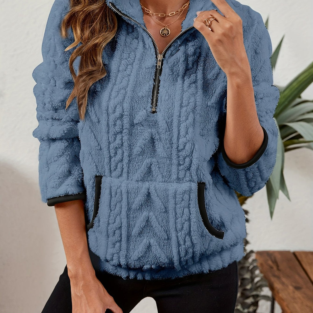 Thea | Textured Half-Zip Pullover