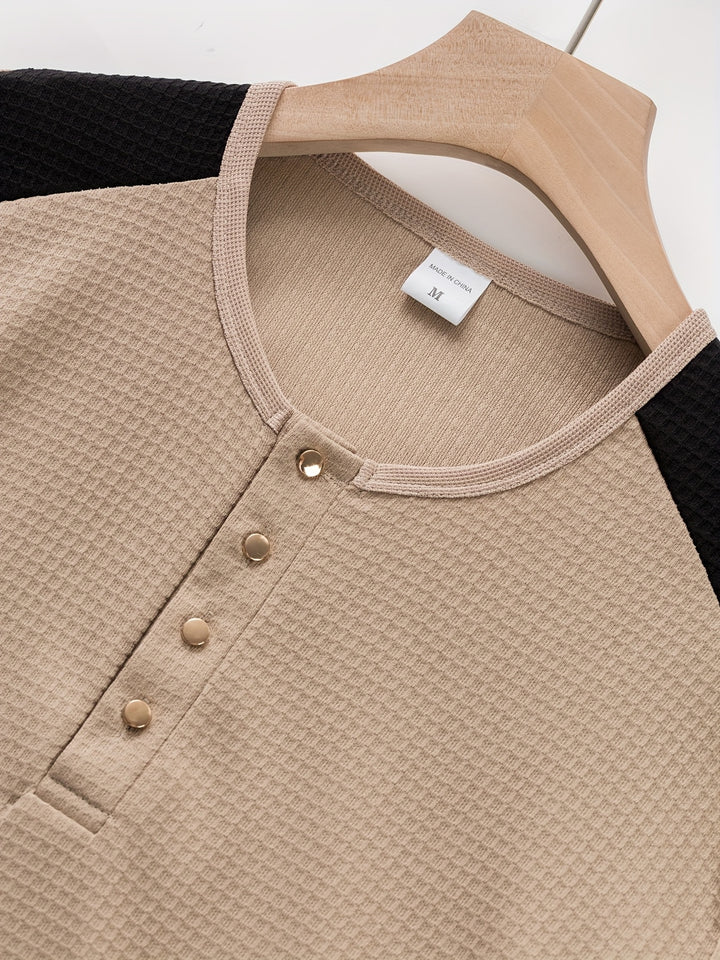 Sawyer | Textured Contrast Henley Shirt