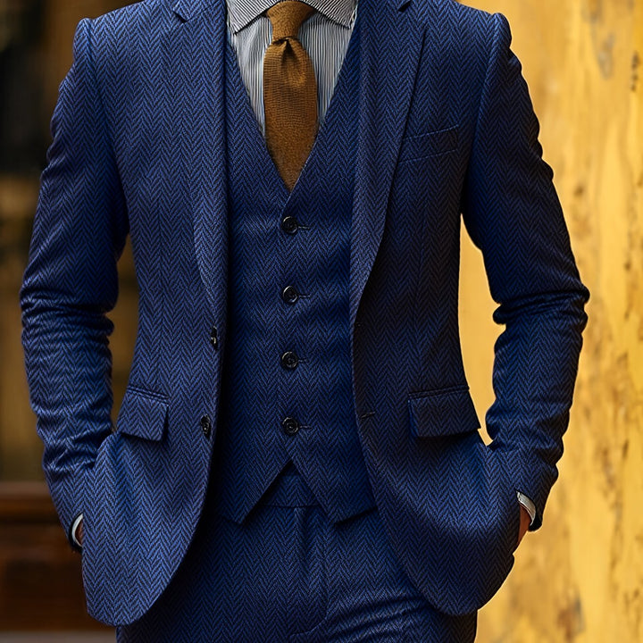 Winston | Herringbone Three-Piece Suit