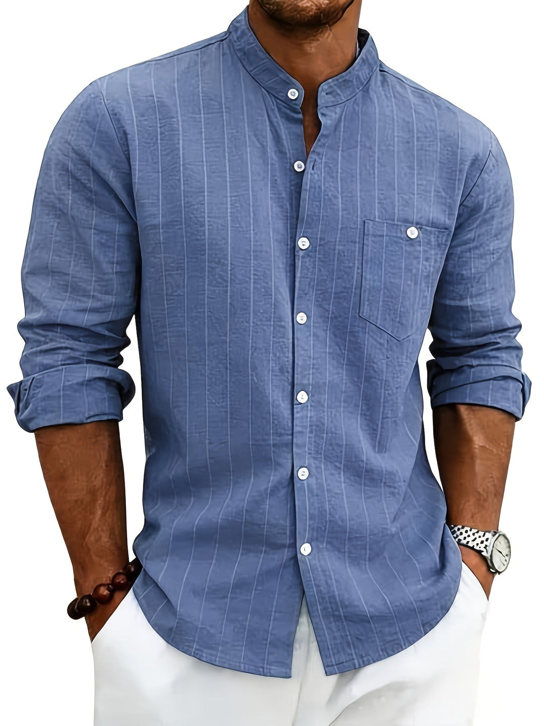 Wesley | Refined Striped Long-Sleeve Shirt