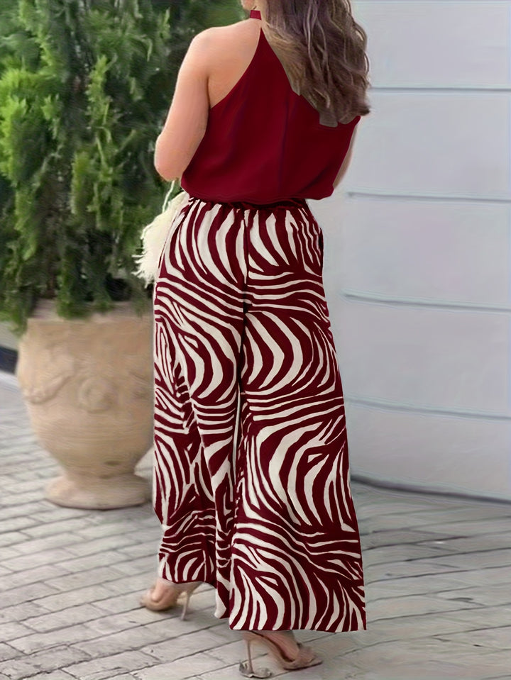 Corinna | Wave-Print Wide-Leg Trouser Set