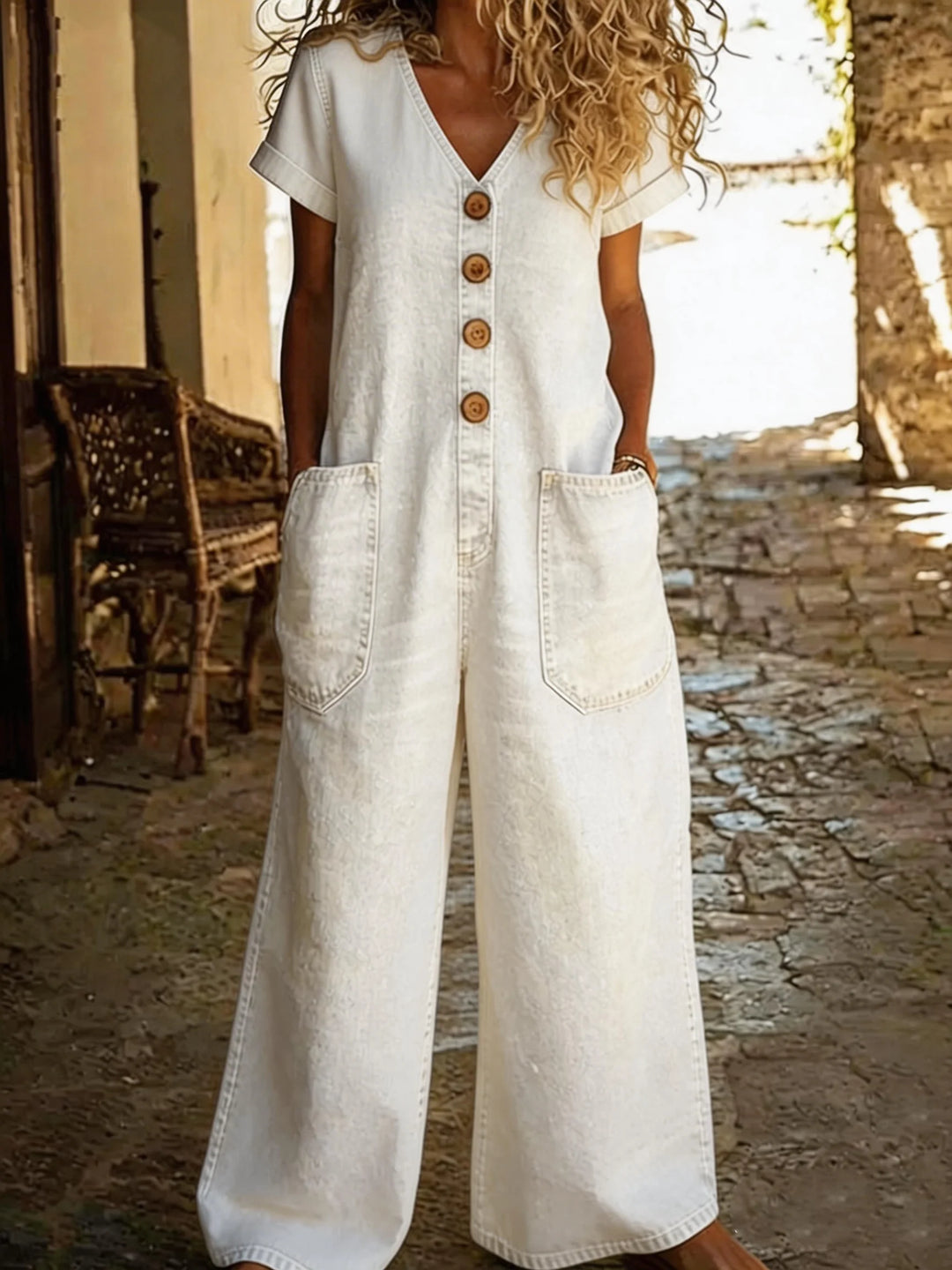 Elara | Relaxed Wide-Leg Jumpsuit