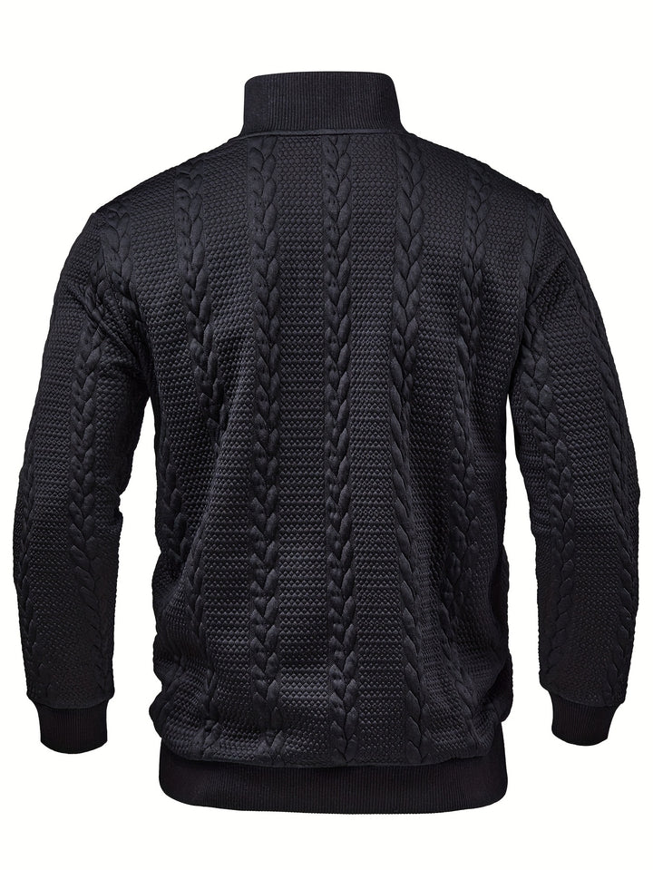 Griffin | Textured Button-Neck Pullover