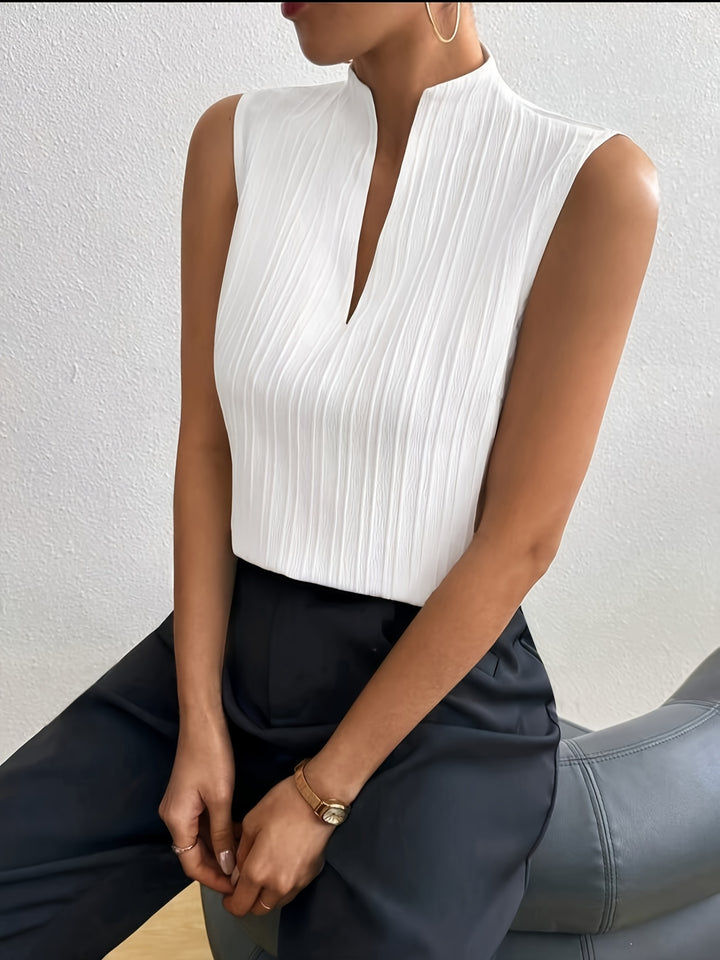 Greta | Striped Sleeveless V-Neck Top
