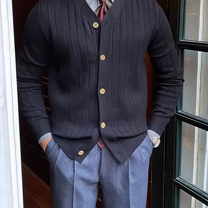 Alistair | Ribbed Button-Up Cardigan