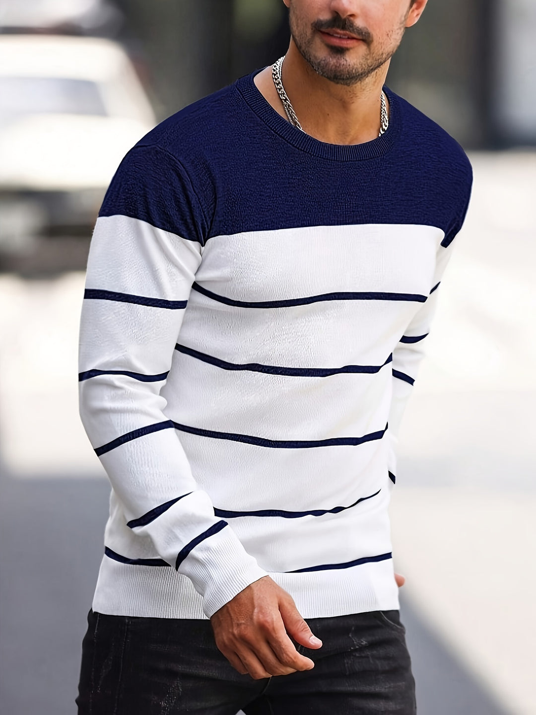 Rory | Colour-Block Striped Pullover