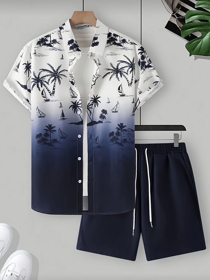 Grayson | Coastal Print Shirt & Shorts Set