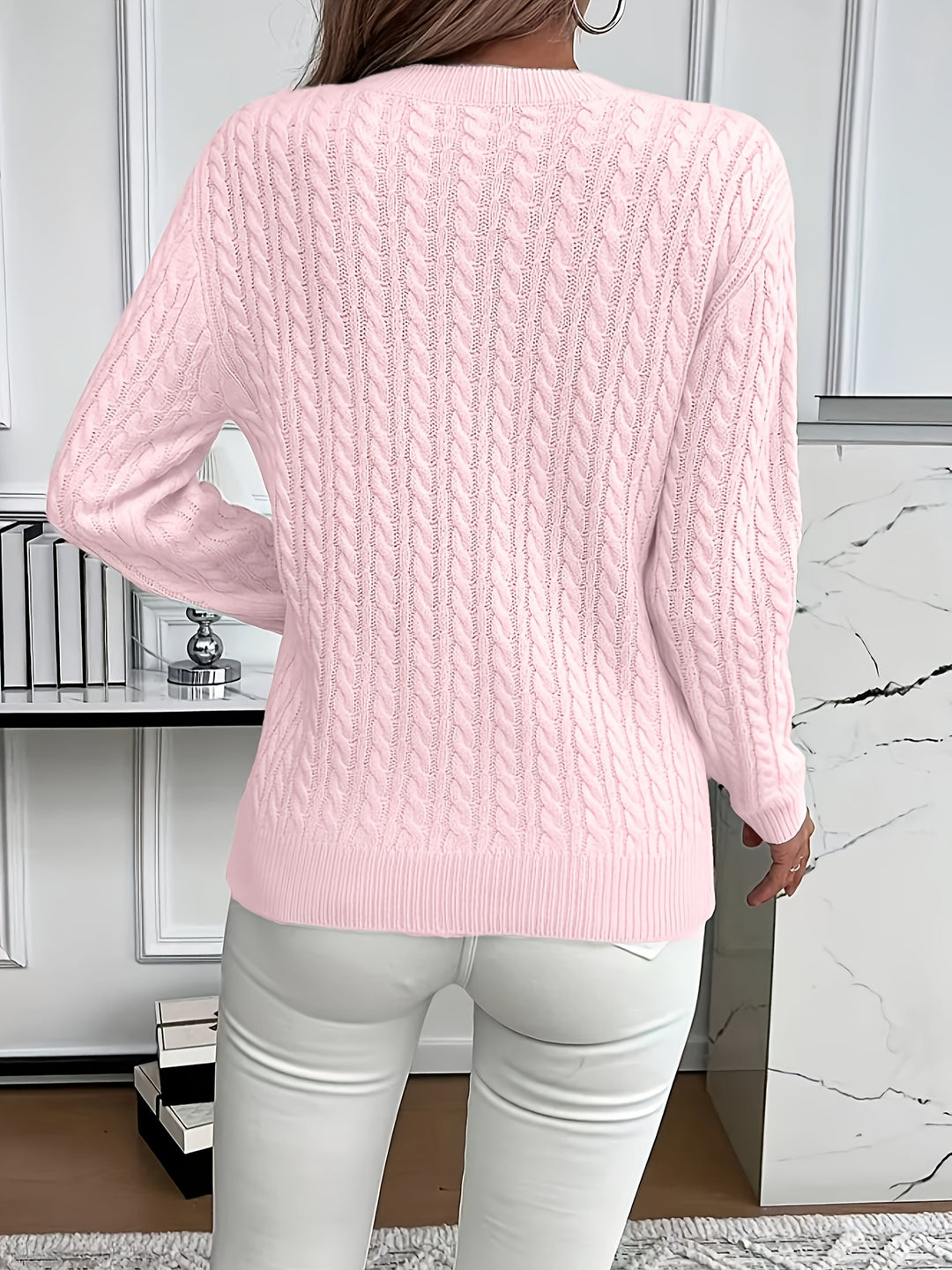 Lorelei | Cable-Knit Round Neck Sweater