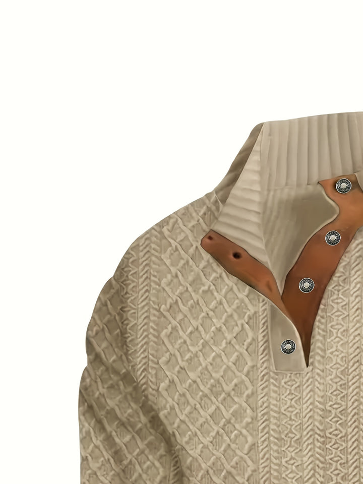 Gabriel | Textured Stand-Collar Jumper