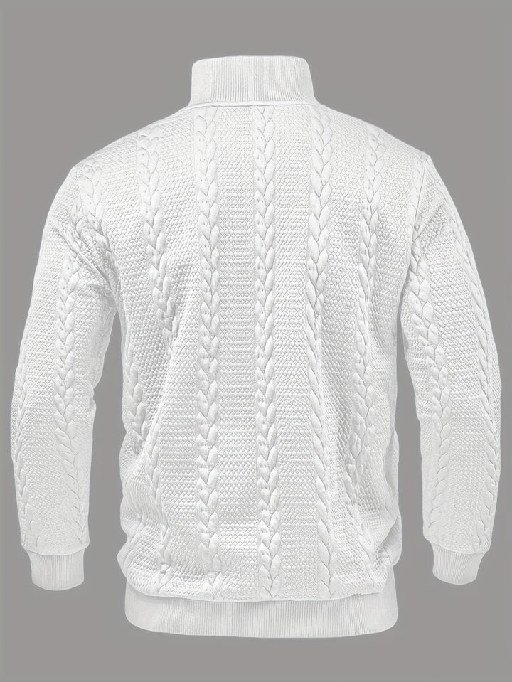 Griffin | Textured Button-Neck Pullover