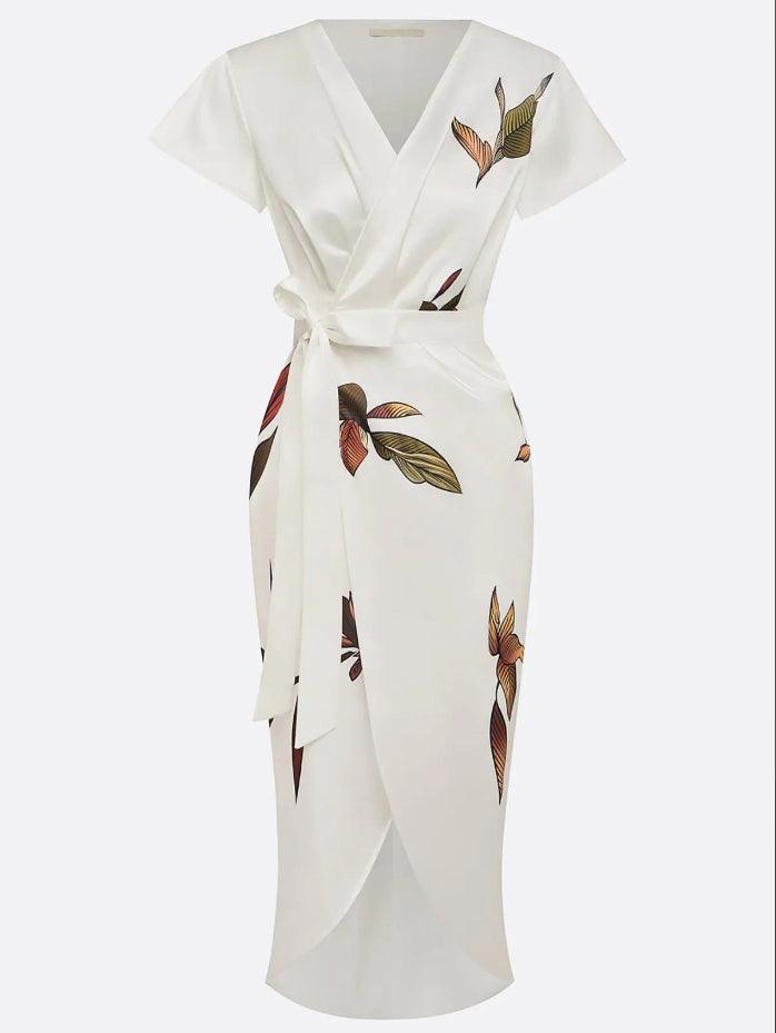 Eleanor | Floral Wrap Midi Dress