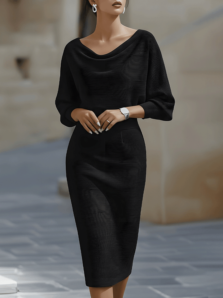 Lydia | Elegant Round Neck Midi Dress
