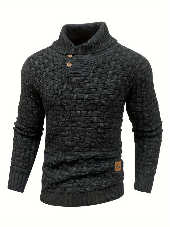 Barrett | Textured Shawl-Collar Jumper