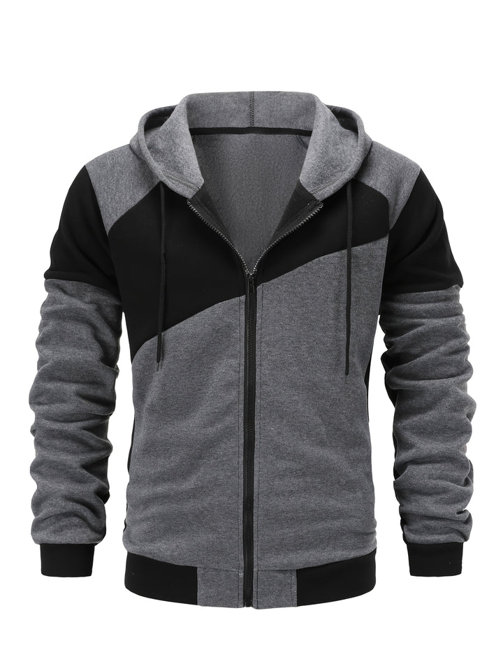 Xavier | Colour Block Zip-Up Hooded Jacket