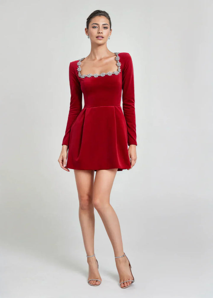 Lucinda | Elegant Velvet Mini Dress