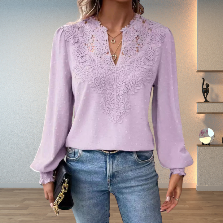 Marlowe | Lace-Trimmed Elegant Blouse