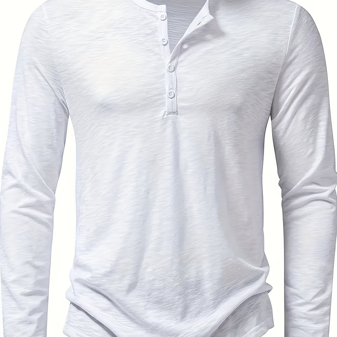 Rhys | Button-Placket Long-Sleeve Henley