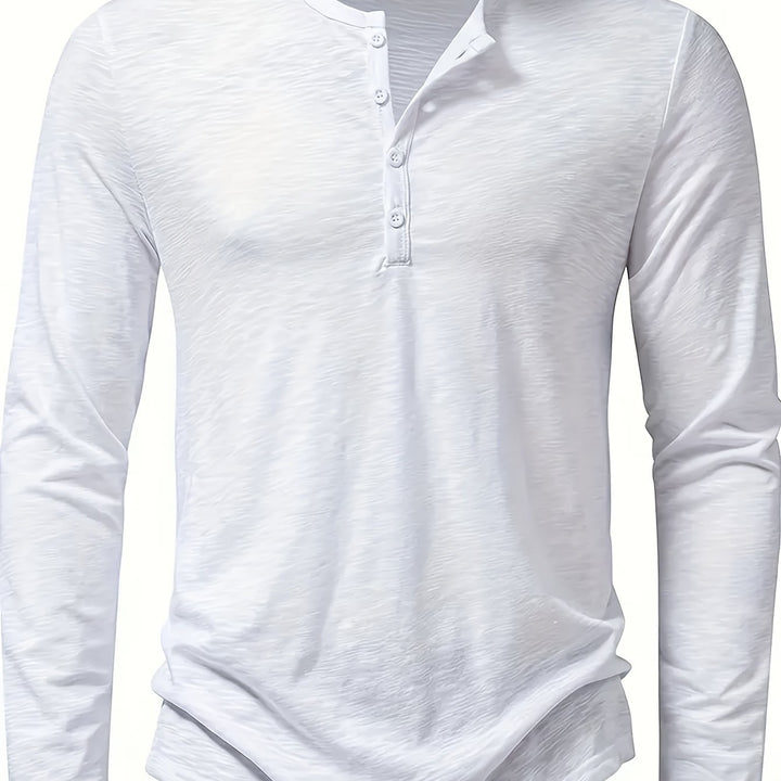 Rhys | Button-Placket Long-Sleeve Henley