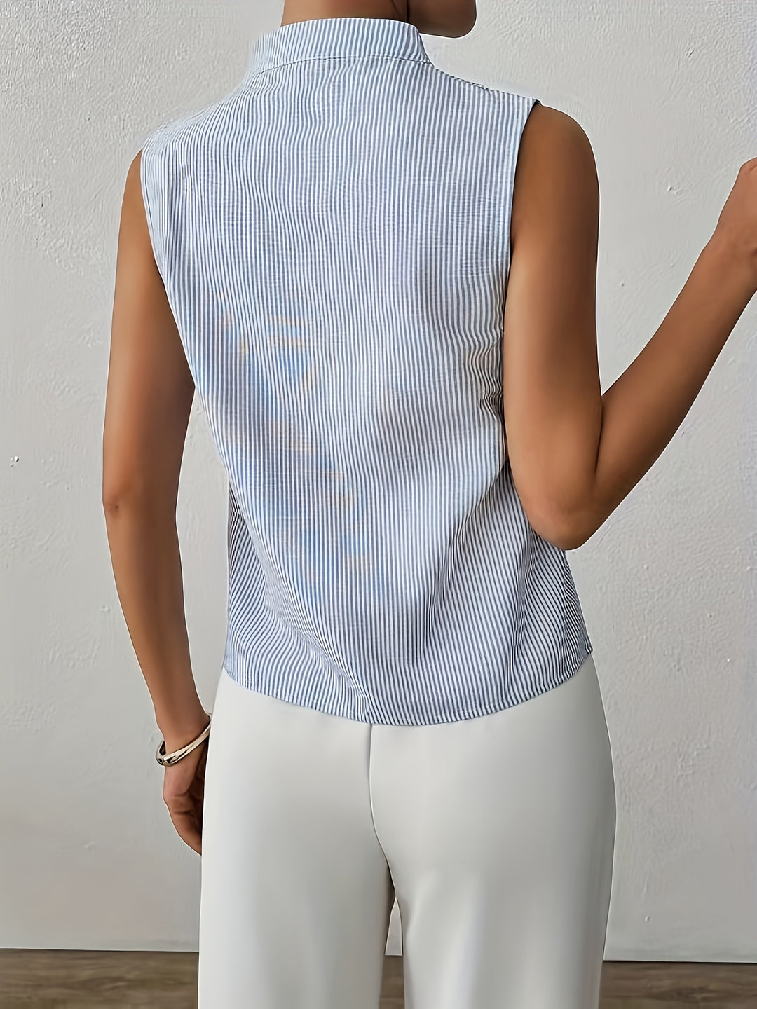 Greta | Striped Sleeveless V-Neck Top