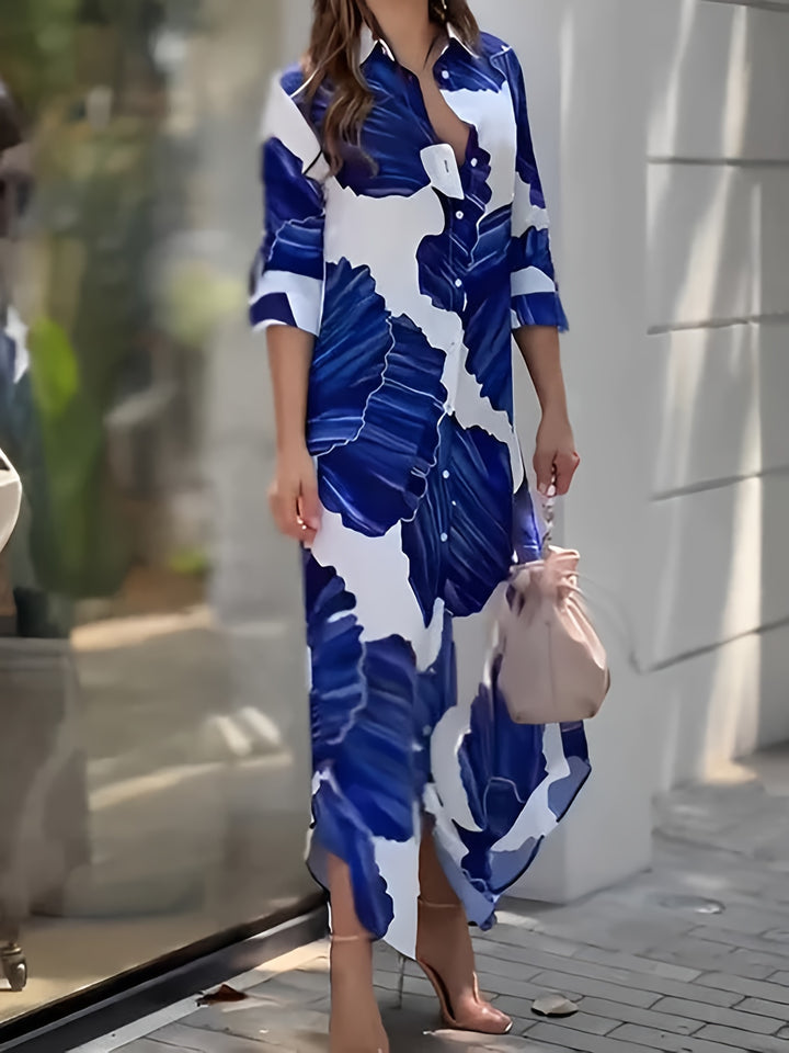 Cassandra | Flowing Maxi Shirt Dress