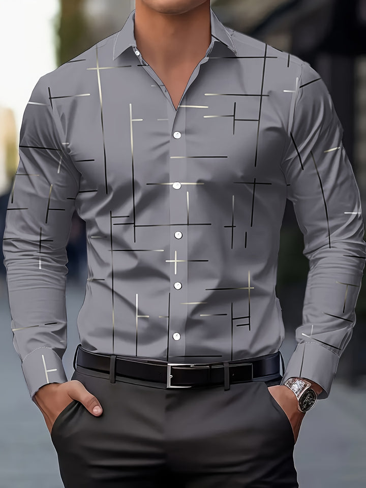 Spencer | Modern Line-Print Shirt