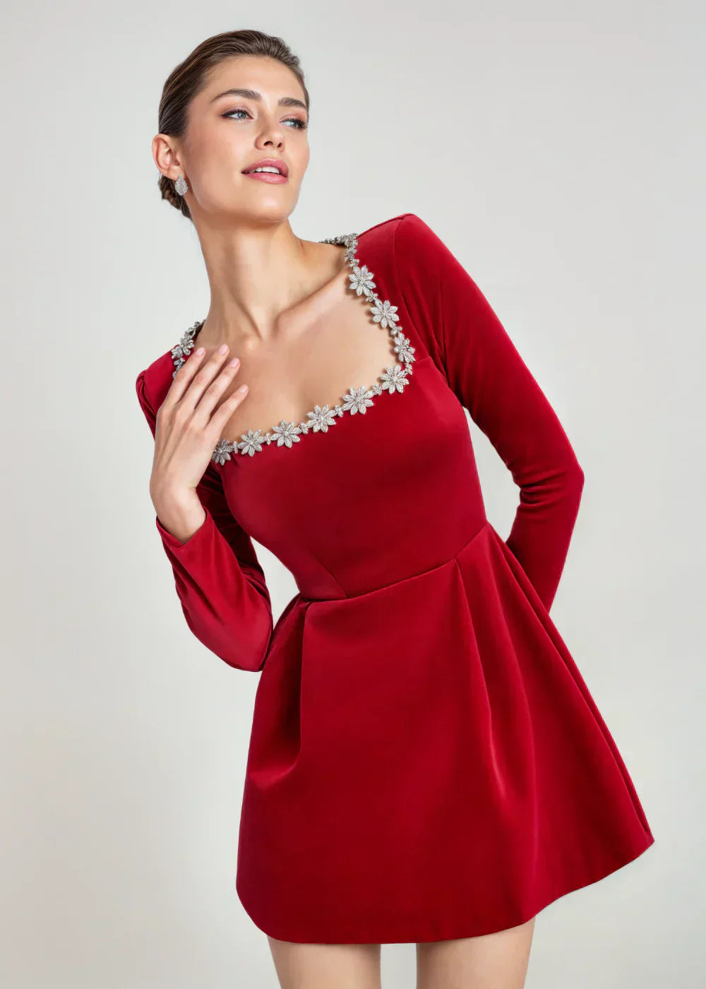 Lucinda | Elegant Velvet Mini Dress