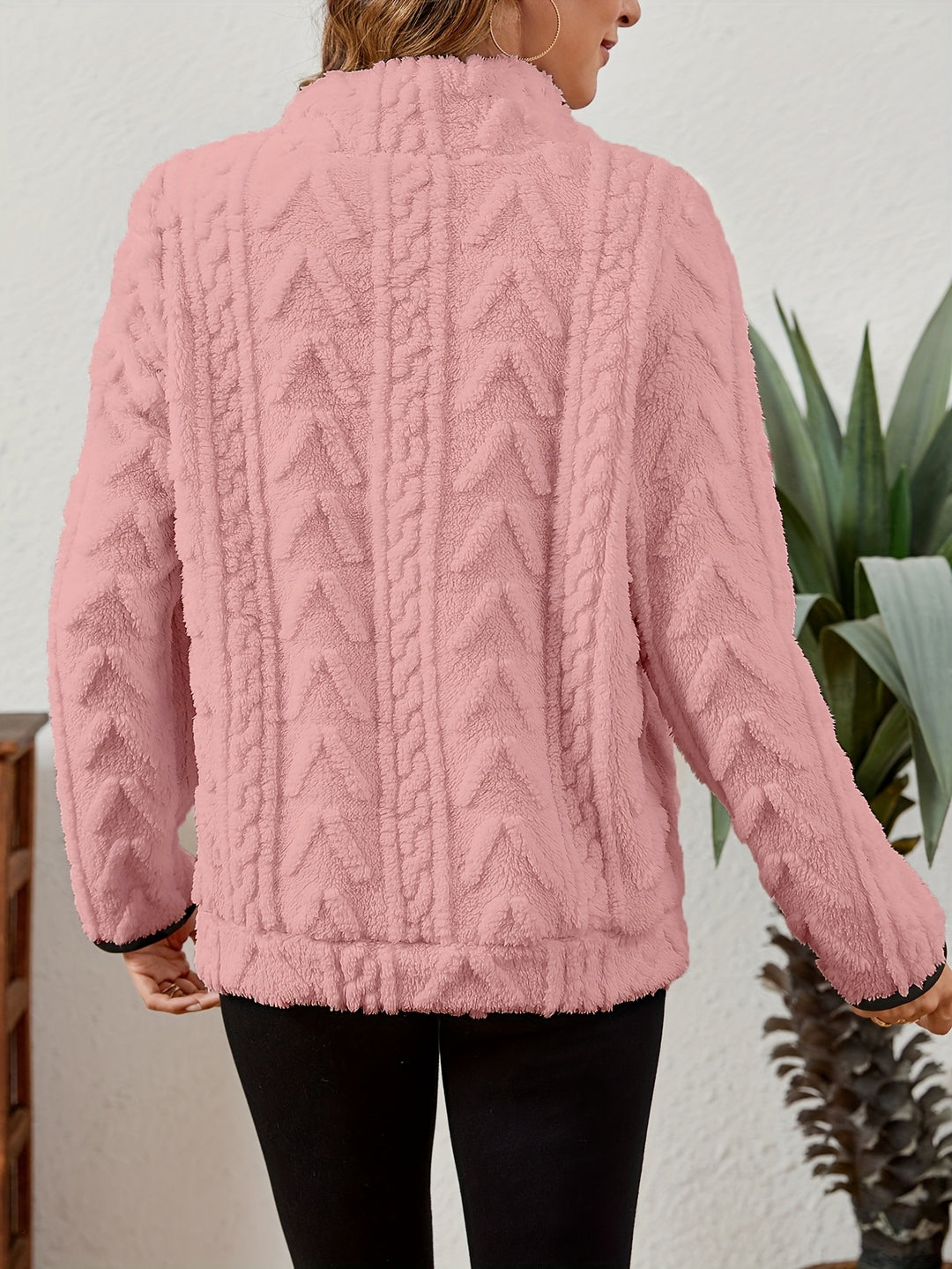 Thea | Textured Half-Zip Pullover