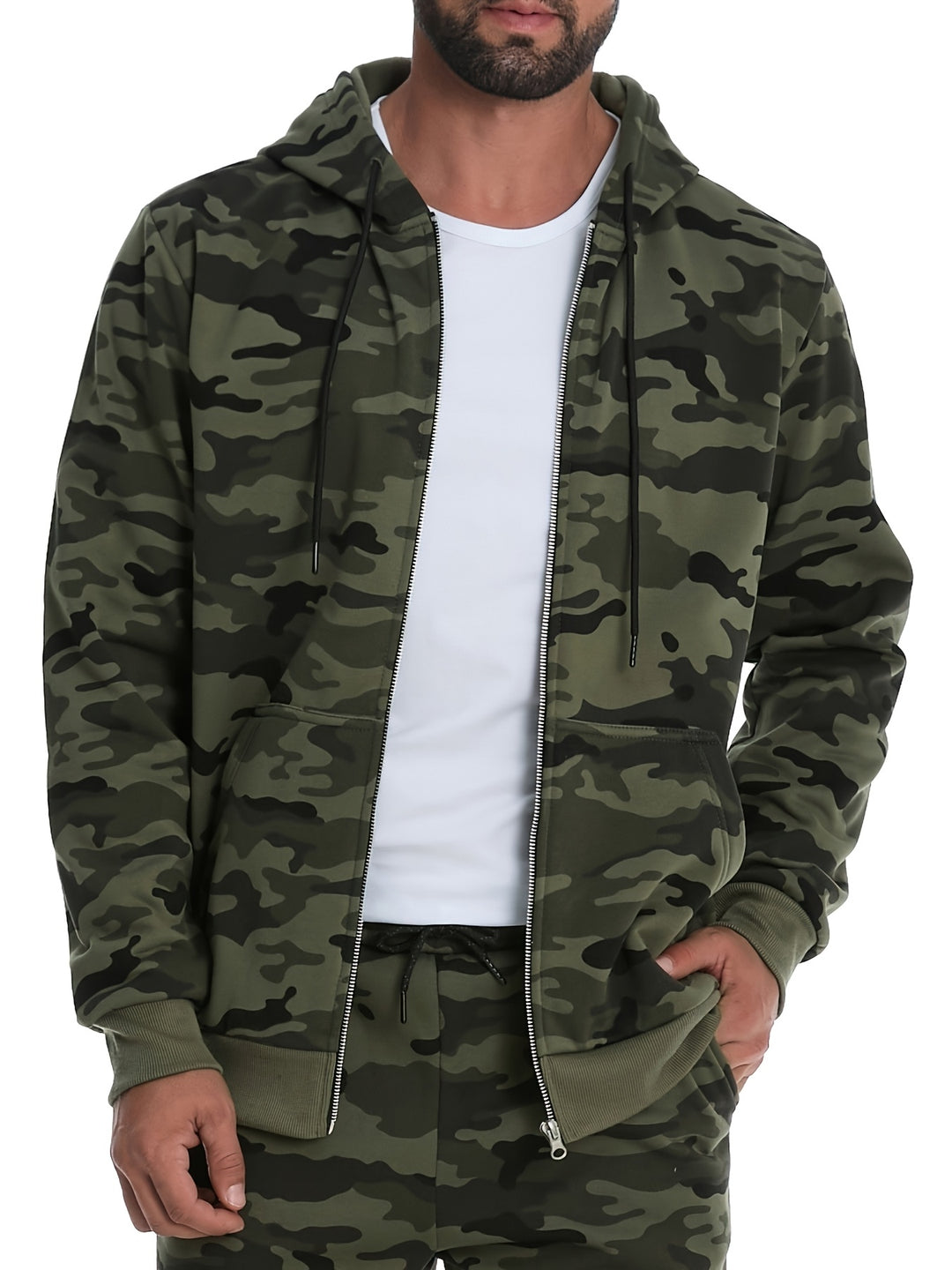 Ronan | Camouflage Zip-Up Hoodie