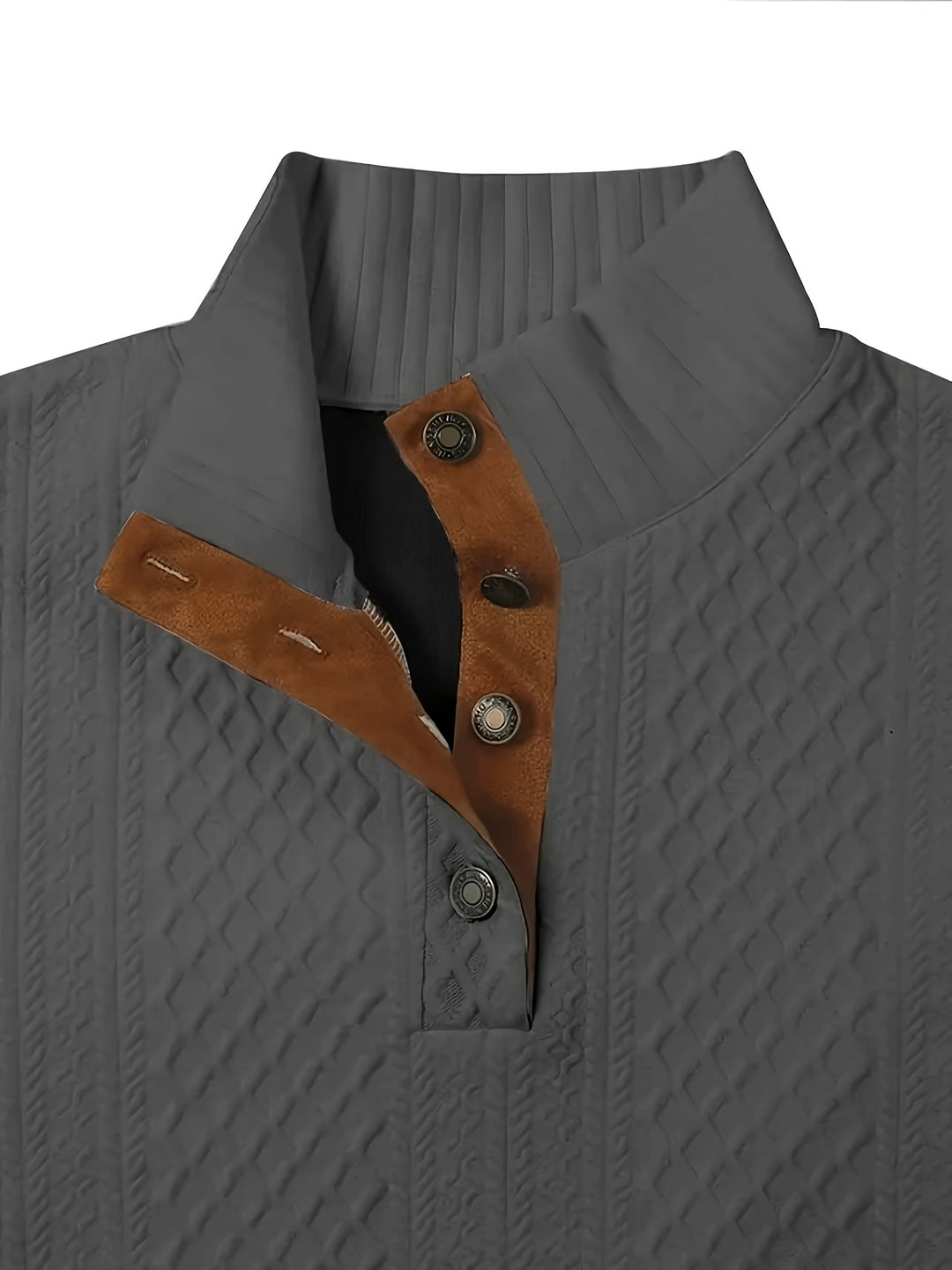 Gabriel | Textured Stand-Collar Jumper
