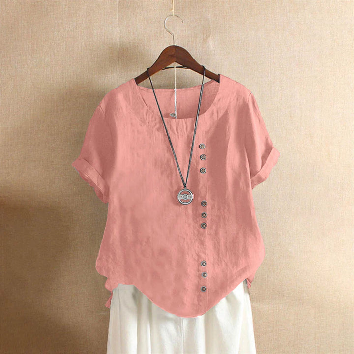 Adeline | Short Sleeve Round Neck Blouse