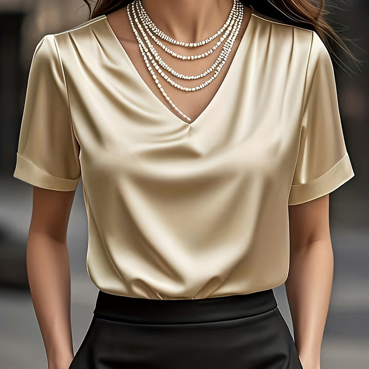 Katherine | Draped V-Neck Blouse