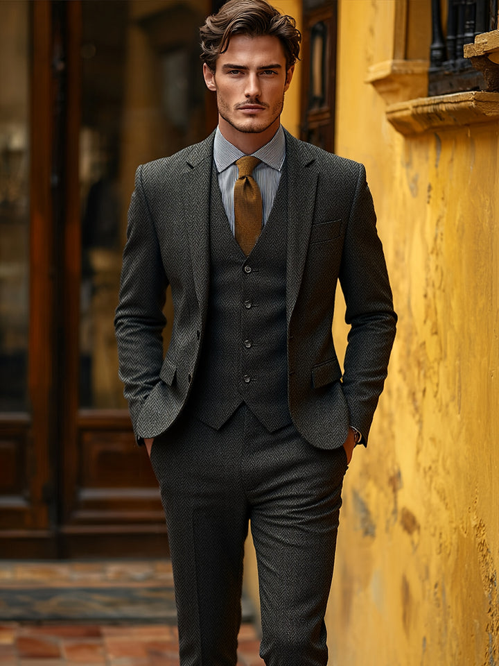 Winston | Herringbone Three-Piece Suit