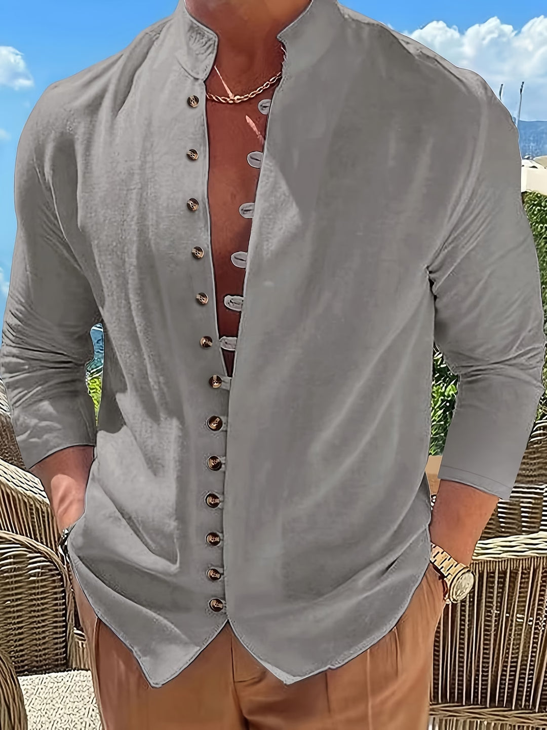 Benedict | Retro Loose Long Sleeve Button-Up Shirt